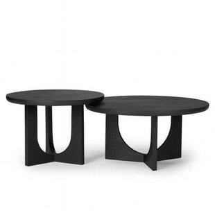 StarFurn - Salontafel Rond Zwart Hout - 60x60x45cm - Guus