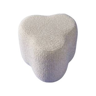 Signature - Poef in Beige stof TREFLE - B53 cm