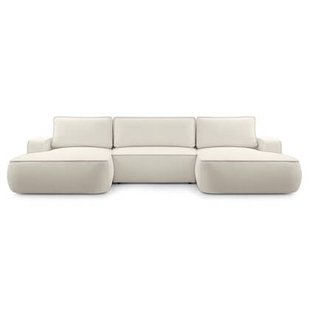 NADUVI Collection U-slaapbank Monteno bouclé met opbergruimte