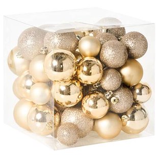 Beliani - TYIN - Set van 60 kerstballen - Goud - Synthetisch