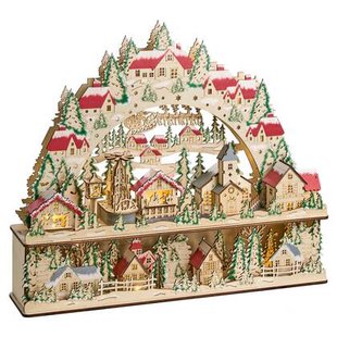 Beliani - BOLKESJO - LED kerstdecoratie - Lichtbruin - Multiplex