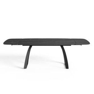 8-10 persoons uitschuifbare tafel van zwart marmer, 180cm