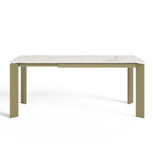 Uitschuifbare tafel 6-8 personen wit marmer effect keramiek 140cm