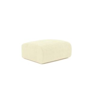 Crème ribfluwelen poef