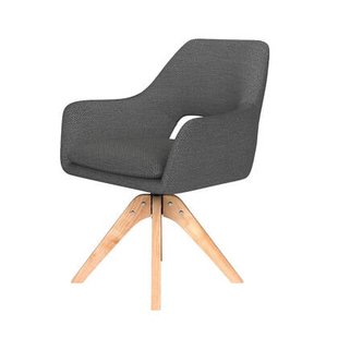 Puur Lana draaistoel hout - grijs