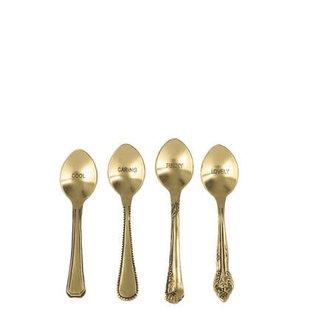 J-Line lepel - brass - goud - doos van 4