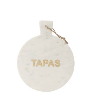 J-Line snijplank Rond Tapas Marmer - steen - wit