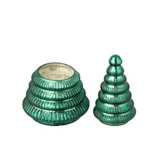 J-Line geurkaars Boom Geribbeld - glas - groen - large