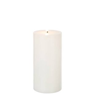 J-Line cilinderkaars - wit - large - LED lichtjes