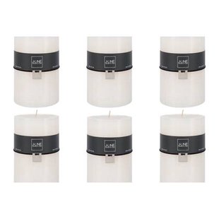 J-Line cilinderkaars - vanille - wit - XXL - 150U - 6 stuks