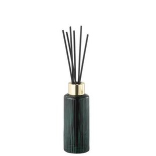 J-Line geurolie + stokjes Cedar Breeze - glas - donkergroen