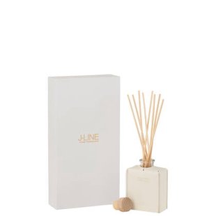 J-Line geurolie + stokjes - Grape White - leder - wit - 100ml