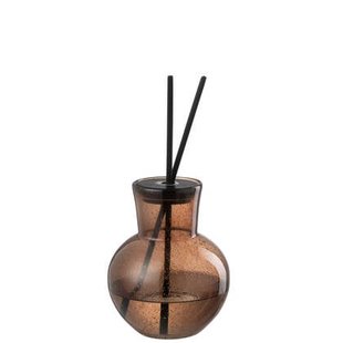 J-Line geurolie vaas Deksel Li-ly Land - glas - bruin