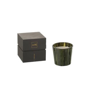 J-Line geurkaars Noa - Herbal Serenity - glas - groen - smal