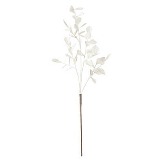 J-Line decoratie tak Bladeren Eva - kunststof - wit