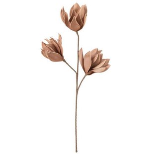 J-Line bloem Tak Korte Bladeren 3 Koppen Eva - kunststof - r