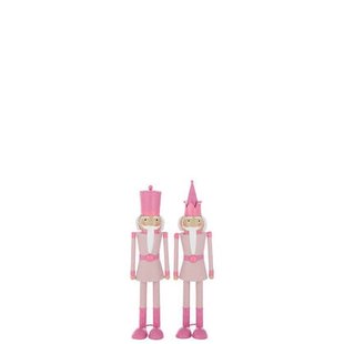 J-Line figuur Notenkraker Snor - metaal - roze - small - 2 s