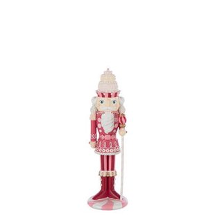 J-Line figuur Notenkraker Snoep - polyresin - wit|roze - sma