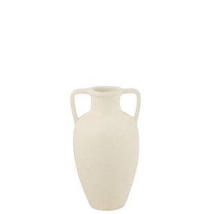 J-Line vaas 2 Armen - keramiek - wit - small - Ø 30 cm