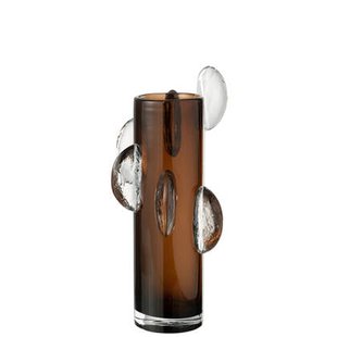 J-Line vaas Steggy - glas - bruin - large - 37 cm hoog