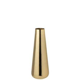 J-Line vloervaas Blad - aluminium - goud - small