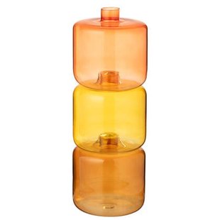 J-Line vaas Rond - glas - oranje - large - 3 stuks