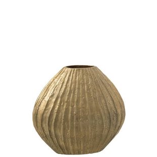 J-Line vaas Ovaal - aluminium - goud