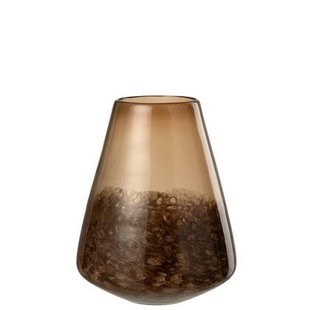 J-Line vaas Kegel - glas - donkerbruin - large - Ø 21.5 cm