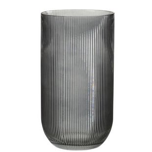 J-Line vaas Gestreept - glas - zwart - large
