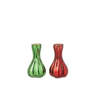 J-Line vaas rood|groen - assortiment van 2