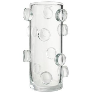 J-Line vaas Pebbles - glas - transparant - large - 36 cm hoog