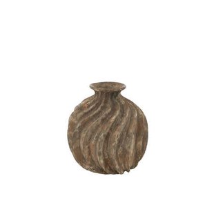 J-Line vaas Ballon Antiek - polyresin - large - Ø 34.5 cm