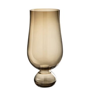 J-Line vaas Beker Hoog - glas - grijs - 35.5 cm hoog