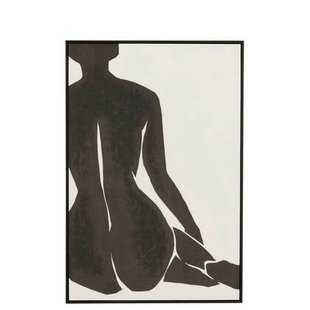 J-Line wanddecoratie Joy - dennenhout - wit|zwart