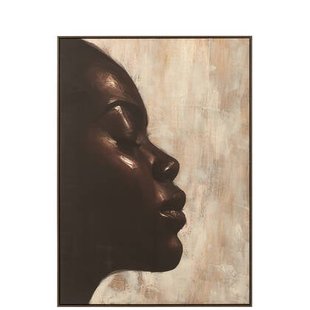 J-Line wanddecoratie Rechthoek Gaya - canvas - taupe|donkerb