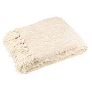 J-Line deken Chenille - polyester - ecru