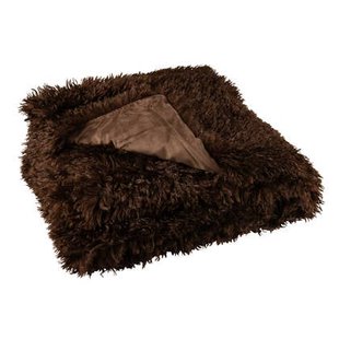 J-Line plaid Moutie - polyester - donkerbruin