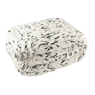 J-Line fleece deken wit|groen polyester