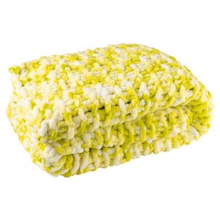 J-Line deken Gebreid - polyresin - wit|groen