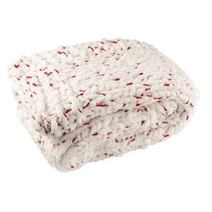 J-Line deken wit|rood polyester