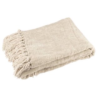 J-Line deken Chenille - polyester - grijs