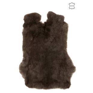 J-Line tapijt Konijnenvel - imtatiebont - donkerbruin