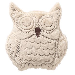 OWL - sierkussen 35x40 cm - uil - beige