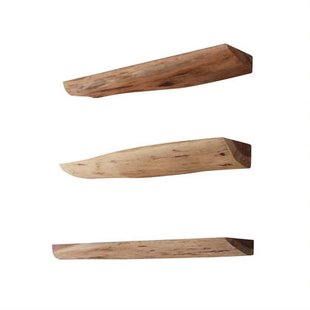 Giga Meubel - Wandschap Acaciahout - Set van 3 - 60x13x4cm - Edge