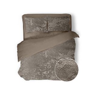Eleganzzz Dekbedovertrek 3D Embossed Velvet Wave - warm taupe