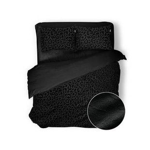 Eleganzzz Dekbedovertrek Micro Mink Leopard - black