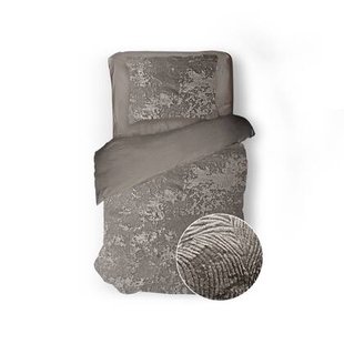 Eleganzzz Dekbedovertrek 3D Embossed Velvet Wave - taupe grey