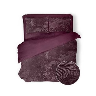 Eleganzzz Dekbedovertrek 3D Embossed Velvet Wave - bordeaux