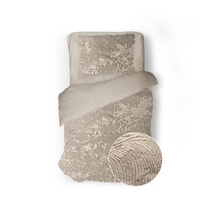 Eleganzzz Dekbedovertrek 3D Embossed Velvet Wave - beige