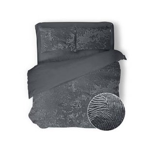 Eleganzzz Dekbedovertrek 3D Embossed Velvet Wave - dark grey